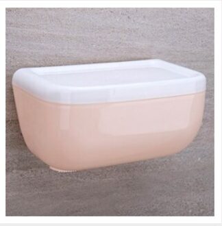 Toiletrolhouder Waterdicht Papier Houder Wandmontage Tissue Houder Tissue Dispenser Multifunctionele Opbergdoos Roze