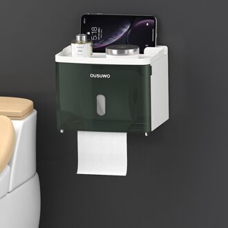 Toiletrolhouder Waterdichte Houder Voor Toiletpapier Badkamer Toiletpapier Opbergdoos Toiletrolhouder groen