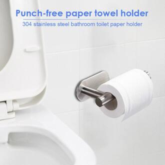 Toiletrolhouder zonder Boren 304 Rvs Tissue Roll Rack Badkamer Toilet Roll Paper Holder Wall Mount Gereedschap