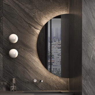 Toiletspiegel Martens & Meijer Sun 40x80 cm Incl. Indirecte Verlichting Ronde Zijde, Beide Kanten te Bevestigen
