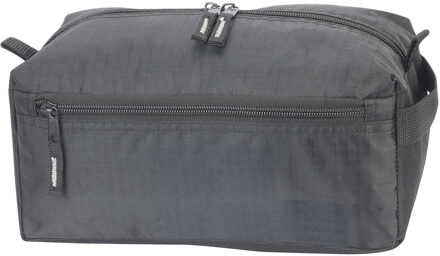 Toilettas/make-up tas Ibiza - mat zwart - 26 x 11 x 15 cm