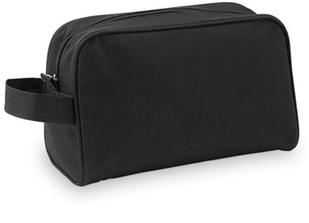 Toilettas/make-up tas met handvat - zwart - 21 x 14 x 10 cm - kind/volwassenen - Reis