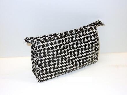 Toilettas Pied de poule zwart/wit