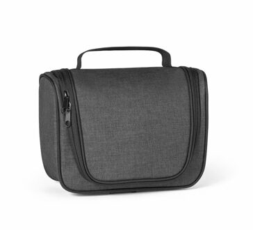 Toilettas Traveler - ophangbaar aan haak - donkergrijs - 25 x 18 x 10 cm - kind/volwassenen