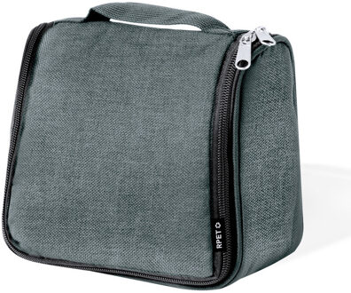 Toilettas Traveler - ophangbaar aan haak - grijs - 20 x 16 x 7 cm - kind/volwassenen