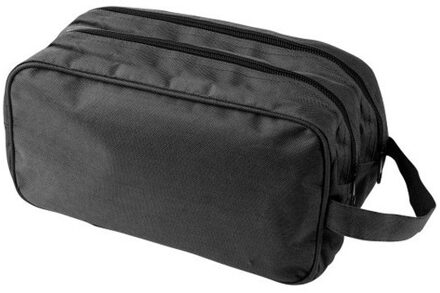 Toilettas zwart met handvat 22,5 cm voor heren