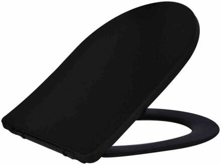 Toiletzitting met Deksel Vesta Shade Slim met Soft Close Mat Zwart Aqua Splash