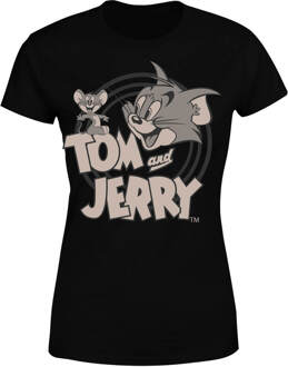 Tom and Jerry Circle Dames T-shirt - Zwart - XL