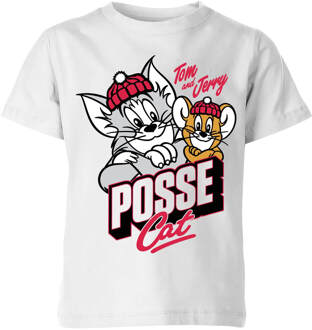 Tom and Jerry Posse Cat Kinder T-shirt - Wit - 98/104 (3-4 jaar) - XS