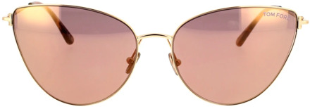 Tom Ford Anais Ft1005/S Zonnebril in Roségoud Tom Ford , Pink , Unisex - 62 MM