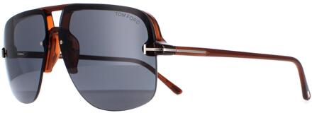 Tom Ford Aviator Heren Glanzend Lichtbruin Blauw Grijs Hugo 02 FT1003