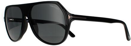Tom Ford Aviator Mens Shiny Black Smoke FT0934-N Hayes zonnebril Zwart