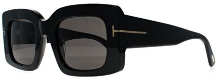 Tom Ford Brigitta FT1188 01A glanzend zwartgrijs met lichte spiegel zonnebril - maat