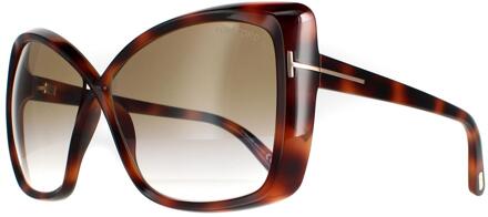 Tom Ford Butterfly Womens Blonde Havana Brown Gradient FT0943 Jasmin Zonnebril Bruin
