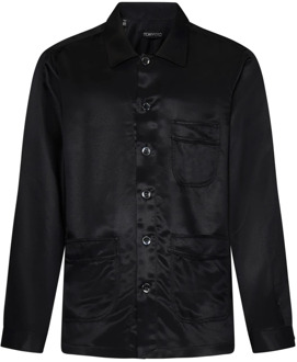 Tom Ford Casual Shirts Tom Ford , Black , Heren - Xl,M