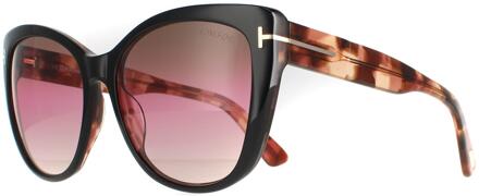 Tom Ford Cat Eye Dames Zwart en Havana Brown Pink Gradiënt FT0937 Nora zonnebril - One Size