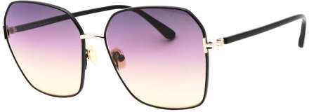 Tom Ford Claudia-02 Gradient Smoke Lens Glanzend zwarte zonnebril - maat