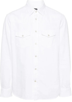 Tom Ford Denim Overhemd van Katoen Twill Tom Ford , White , Heren - Xl,4Xl,3Xl