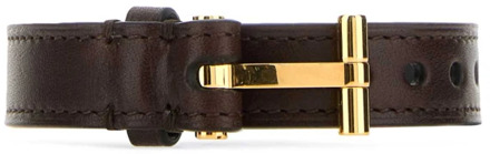 Tom Ford Donkerbruin leren T-armband Tom Ford , Brown , Heren - ONE Size