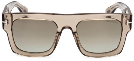 Tom Ford Fausto Acetaat Zonnebril voor Mannen Tom Ford , Brown , Unisex - ONE Size