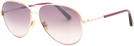 Tom Ford FT0823 Clark 28U glanzende rosegouden zonnebril - maat Roségoud