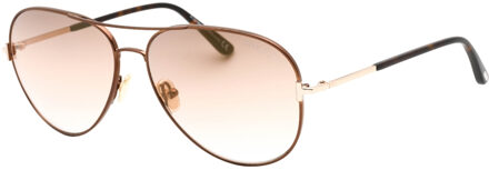 Tom Ford FT0823 Clark 48G donkerbruine zonnebril - maat
