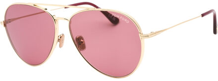 Tom Ford FT0996 32Y gouden zonnebril - maat
