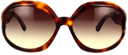 Tom Ford Geometrische zonnebril met klassieke stijl Tom Ford , Brown , Unisex - 62 MM