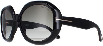 Tom Ford Georgia 02 FT1011 01B glanzend zwart smoke gradient zonnebril - One Size