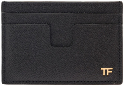 Tom Ford Gouden Kaarthouder voor Moderne Mannen Tom Ford , Black , Heren - ONE Size