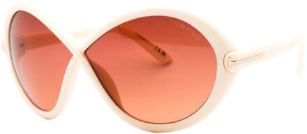 Tom Ford Gradient Bordeaux Lenzen Ivoor Montuur Zonnebril