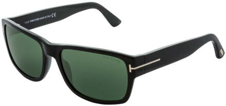 Tom Ford groene lens glanzende zwarte zonnebril