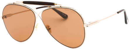 Tom Ford Holden bruine lens glanzende roségouden zonnebril