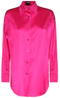 Tom Ford Hot Pink Zijdeblend Overhemd Tom Ford , Pink , Dames - 2XS