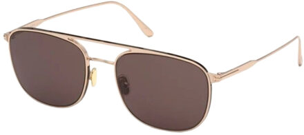 Tom Ford Jake bruine lens glanzende roségouden zonnebril - One Size