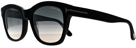 Tom Ford Lauren FT0614 01C glanzend zwart grijs gespiegelde zonnebril - maat