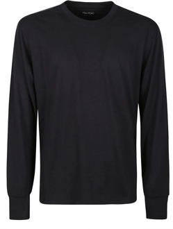 Tom Ford Lb999 Zwart Longsleeve T-shirt Tom Ford , Black , Heren - L,M