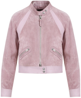 Tom Ford Leren Cropped Jack in Lila Tom Ford , Pink , Dames - XS