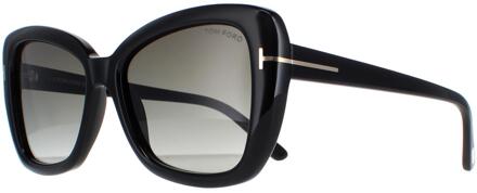 Tom Ford Maeve FT1008 01B glanzend zwart smoke gradient zonnebril - maat