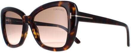 Tom Ford Maeve FT1008 52F donker havana bruin gradiënt zonnebril - maat
