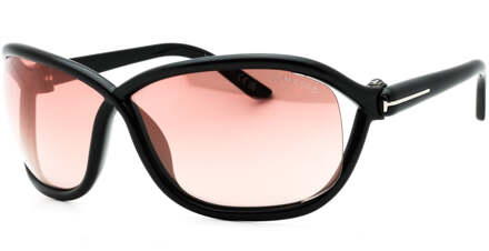 Tom Ford Mirror Velvet Lens Glanzende Zwarte Zonnebril - One Size