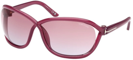 Tom Ford Paarse Acetaat Dames Zonnebril Tom Ford , Purple , Dames - 68 MM