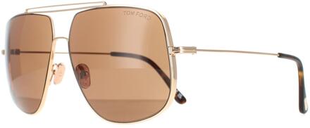 Tom Ford Piloten Mannen Shiny Rose Gold Roviex FT0927 Liam zonnebril Goud