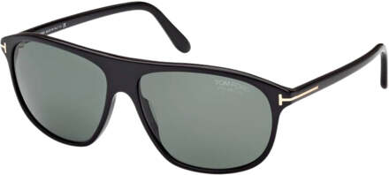 Tom Ford Prescott groene gepolariseerde lens glanzende zwarte zonnebril - One Size