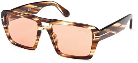 Tom Ford Redford Zonnebril voor Mannen Tom Ford , Brown , Unisex - 56 Mm,One Size
