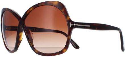 Tom Ford Rosemin FT1013 52F donker havana bruin gradiënt zonnebril - One Size