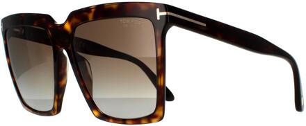 Tom Ford Sabrina 02 FT0764 52H donker havana bruin zonnebril