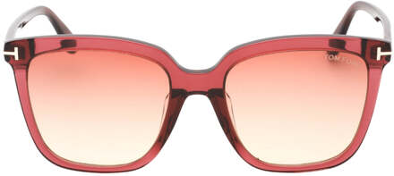 Tom Ford Selby Shiny Bordeaux Zonnebril - maat Rood