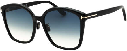 Tom Ford Smoke Gradient Lens Glanzend zwarte zonnebril - One Size