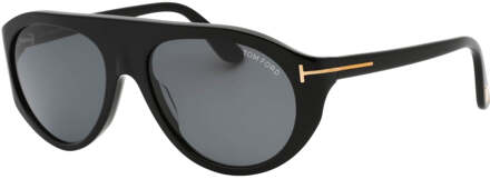 Tom Ford Smoke Lensed glanzende zwarte zonnebril - One Size